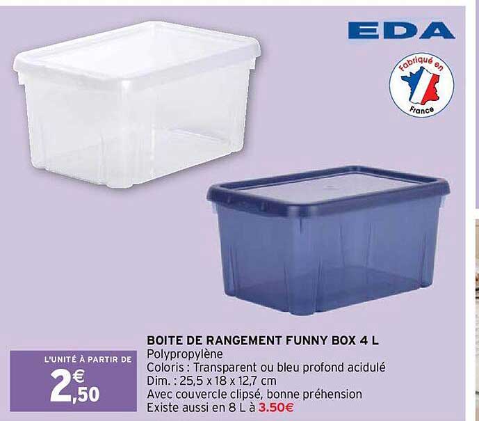 boîte de rangement funny box 4 l