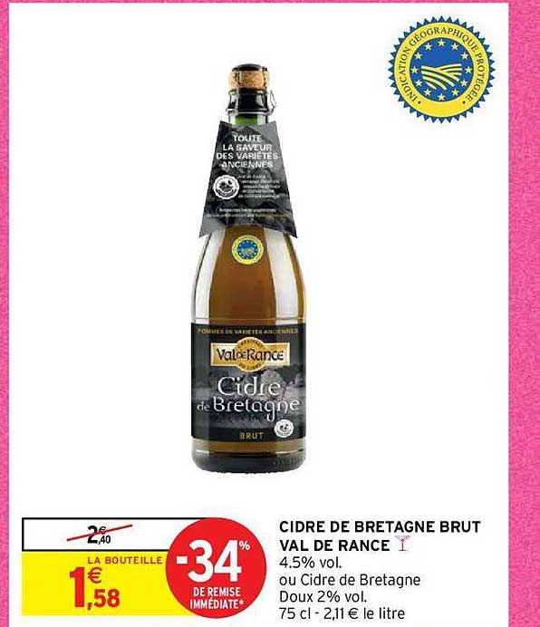 Cidre De Bretagne Brut Val De Rance