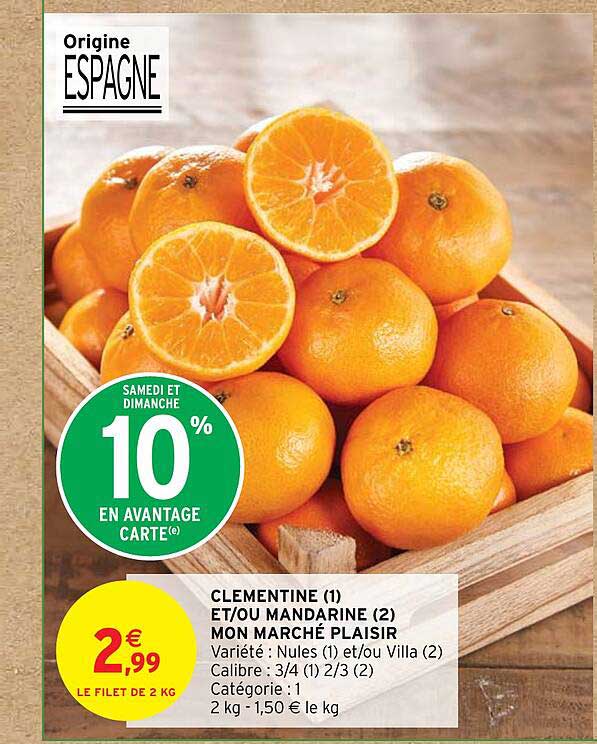 clémentine et/ou mandarine mon marché plaisir