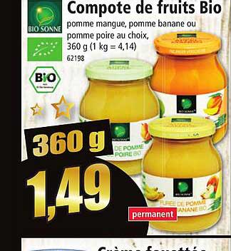Compote De Fruits Bio Bio Sonne