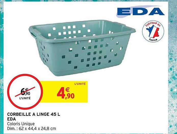 corbeille à linge 45 l eda