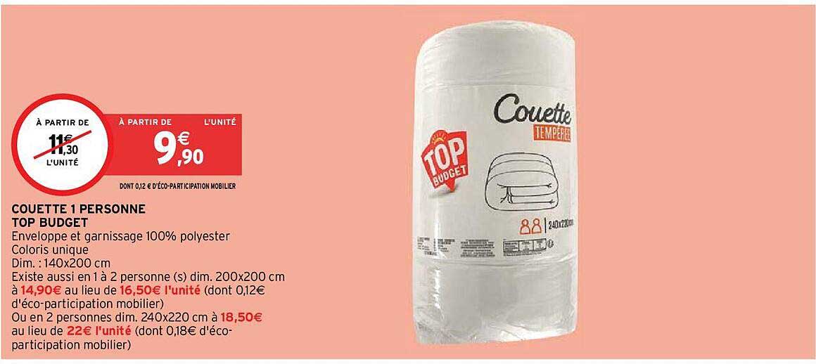 couette 1 personne top budget