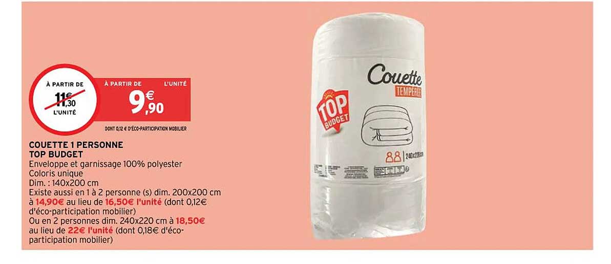 couette 1 personne top budget