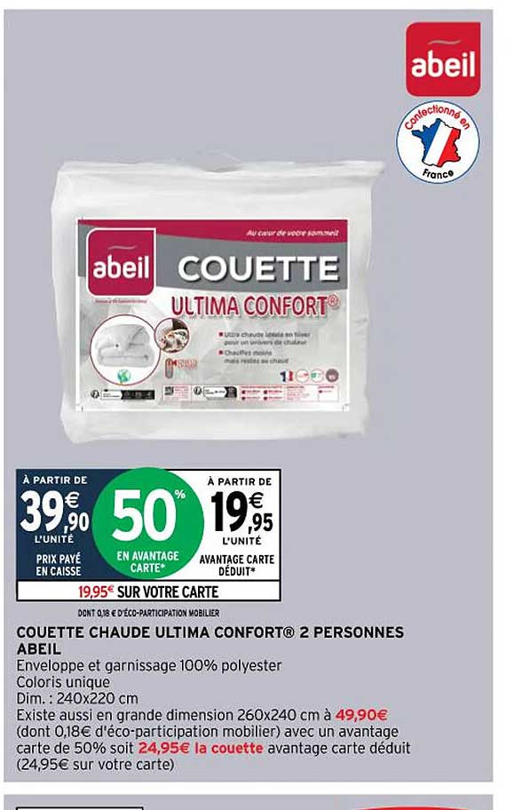 Couette Chaude Ultima Confort 2 Personnes Abeil