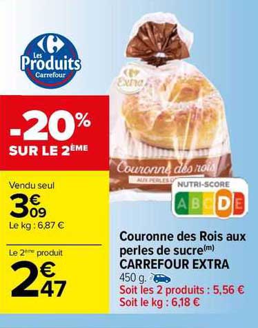 couronne des rois aux perles de sucre carrefour extra
