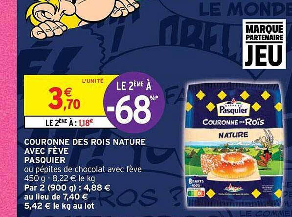 couronne des rois nature avec fève pasquier