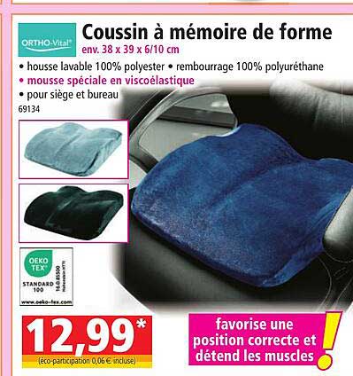 coussin à mémoire de forme ortho-vital