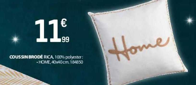 coussin brodé rica