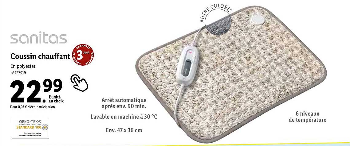 coussin chauffant sanitas