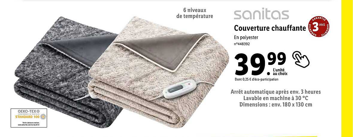 couverture chauffante sanitas