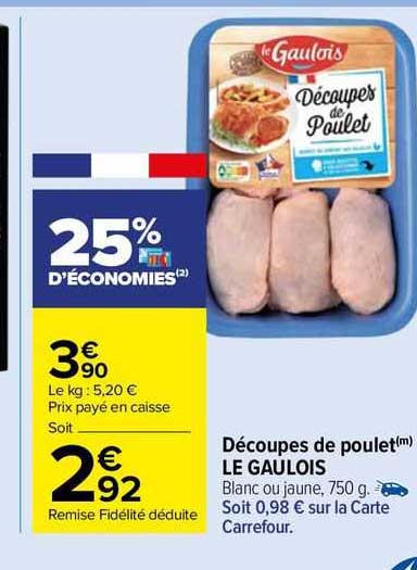 découpes de poulet le gaulois