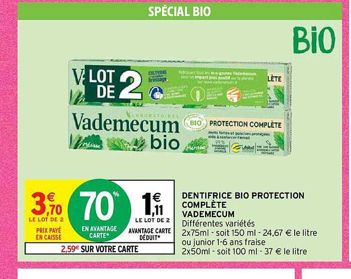 Dentifrice Bio Protection Complète Vademecum