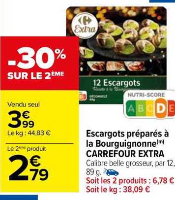 escargots préparés à la bourguignonne carrefour extra