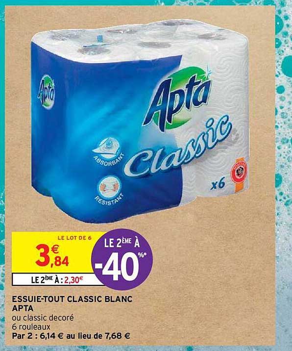 essuie-tout classic blanc apta