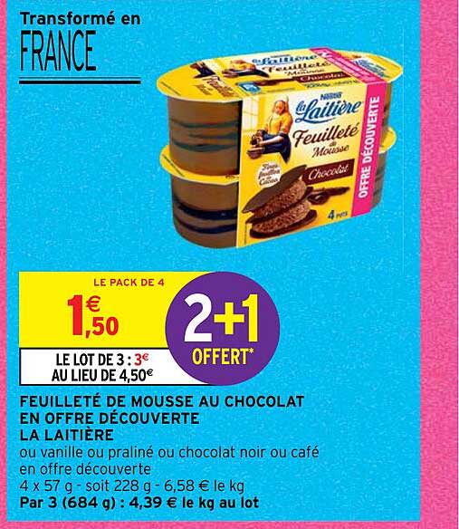 Feuilleté De Mousse Au Chocolat En Offre Découverte La Laitière