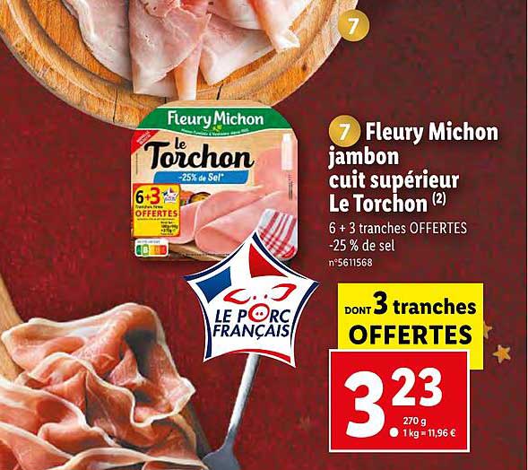 fleury michon jambon cuit supérieur le torchon