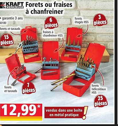 forêts ou fraises à chanfreiner kraft werkzeuge