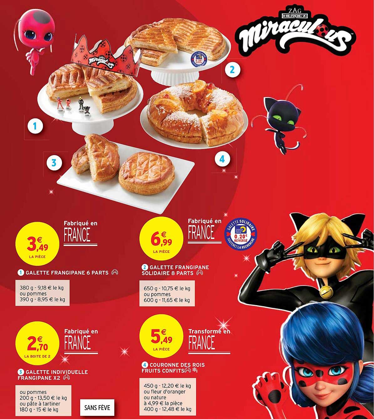 galette frangipane 6 parts, galette frangipane solidaire 8 parts, galette individuelle frangipane x2, couronne des rois fruits confits