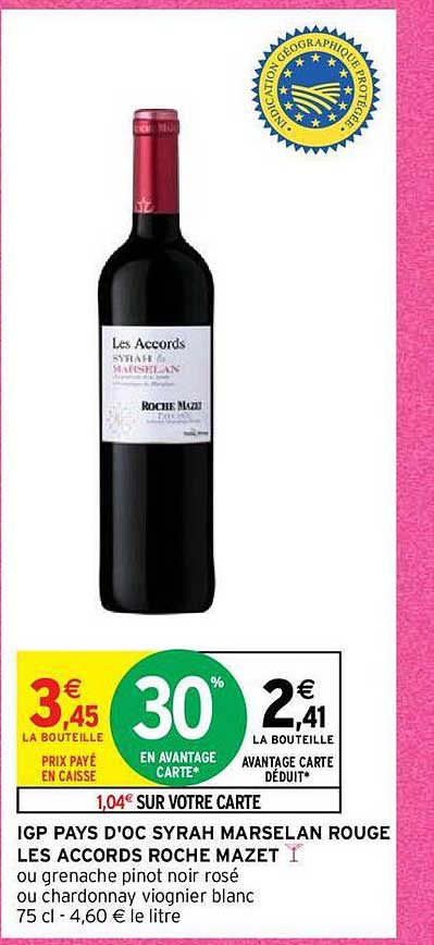 igp pays d'oc syrah marselan rouge les accords roche mazet