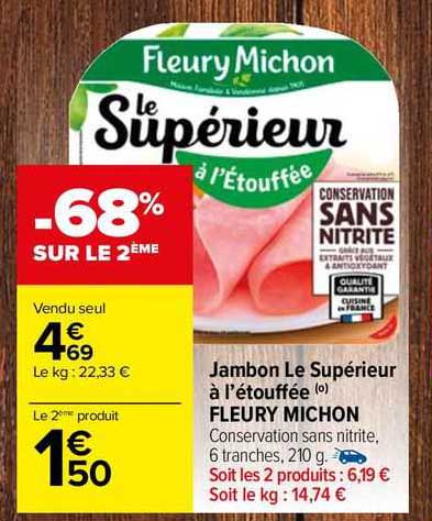 jambon le supérieur à l'étouffée fleury michon