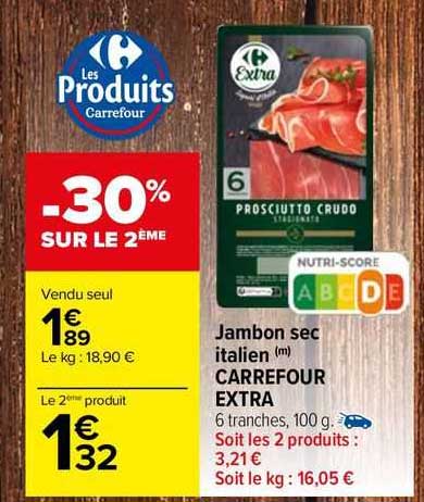 Jambon Sec Italien Carrefour Extra