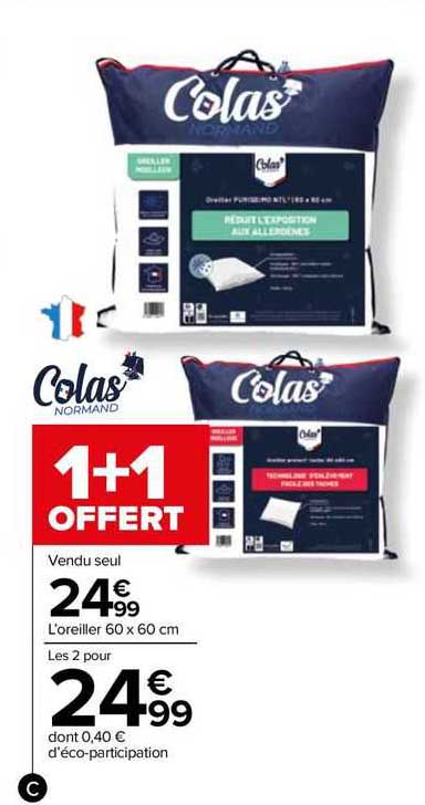 l'oreiller 60 x 60 cm colas