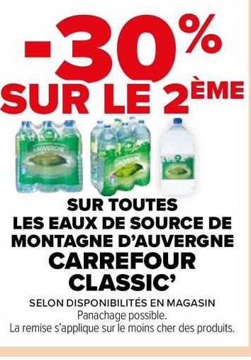 les eaux de source de montagne d'auvergne carrefour classic'