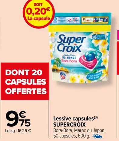 lessive capsules super croix