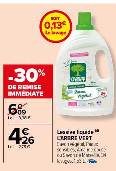 lessive liquide l'arbre vert