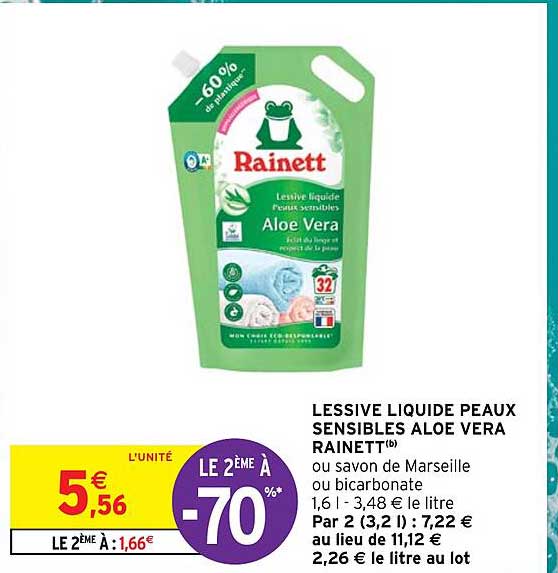 lessive liquide peaux sensibles aloe vera rainett