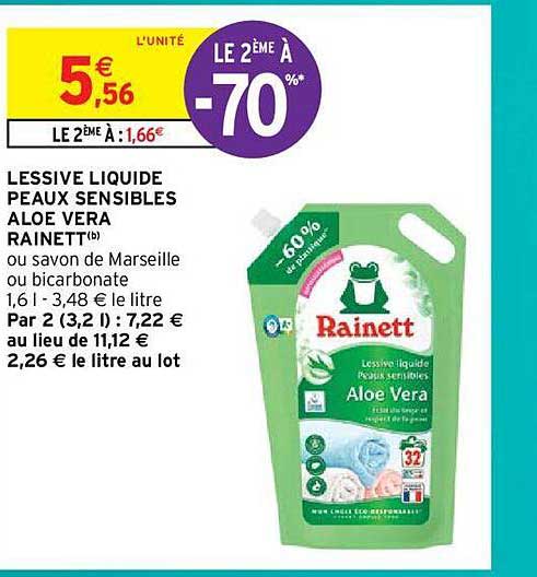 lessive liquide peaux sensibles aloe vera rainett