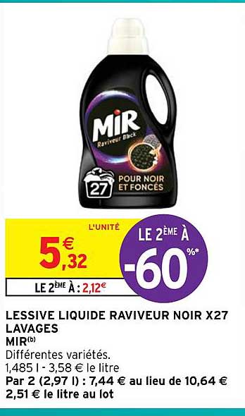 lessive liquide raviveur noir x27 lavages mir
