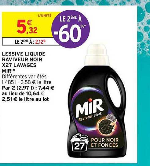 lessive liquide raviveur noir x27 lavages mir