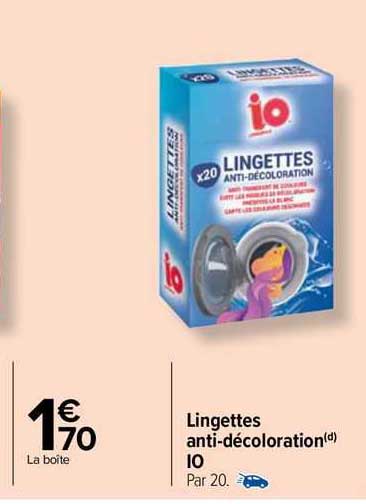 lingettes anti-décoloration io