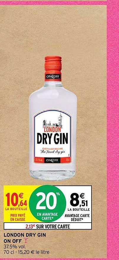 london dry gin on off