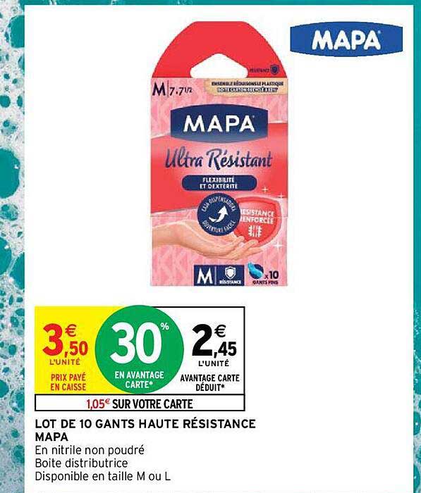 Lot De 10 Gants Haute Résistance Mapa