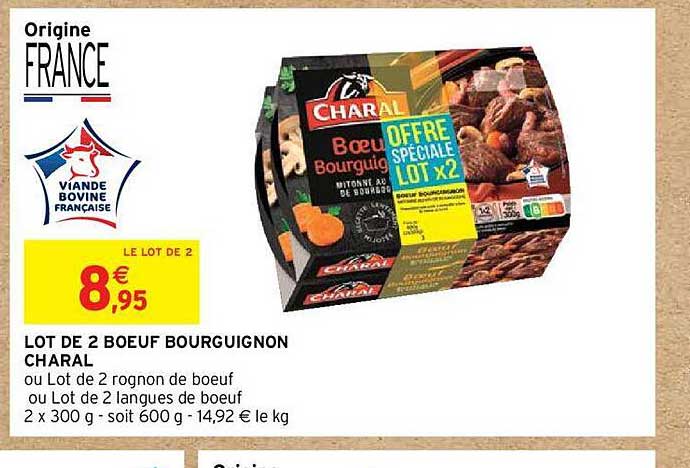 Lot De 2 Bœuf Bourguignon Charal