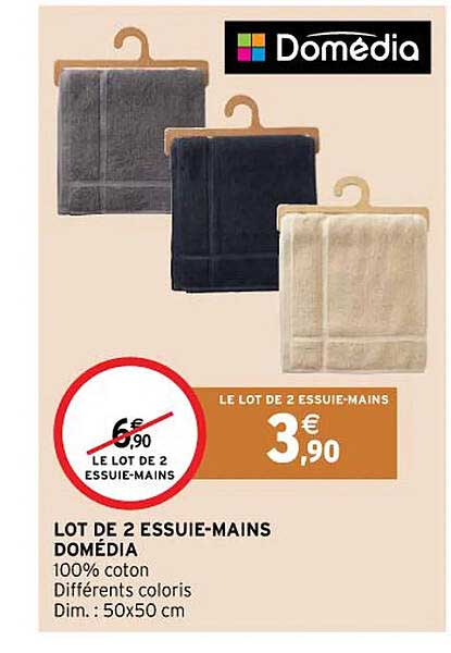 lot de 2 essuie-mains domedia