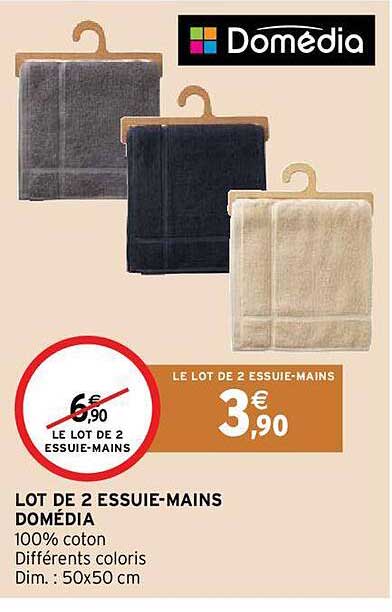 lot de 2 essuie-mains domédia