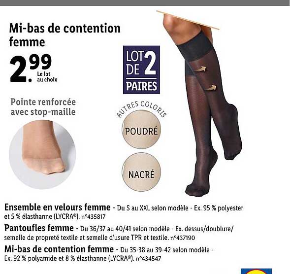 mi-bas de contention femme