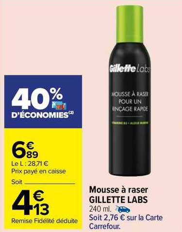 mousse à raser gillette labs