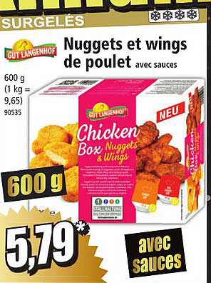 nuggets et wings de poulet avec sauces gut langenhof