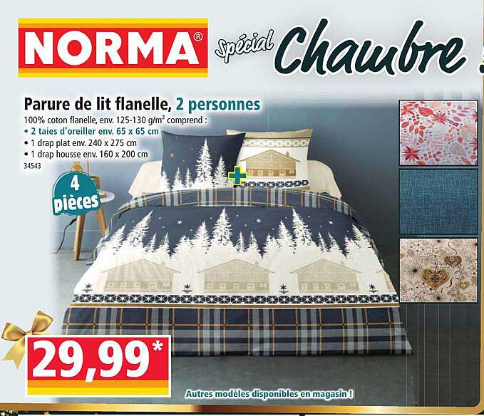 Parure De Lit Flanelle, 2 Personnes Norma