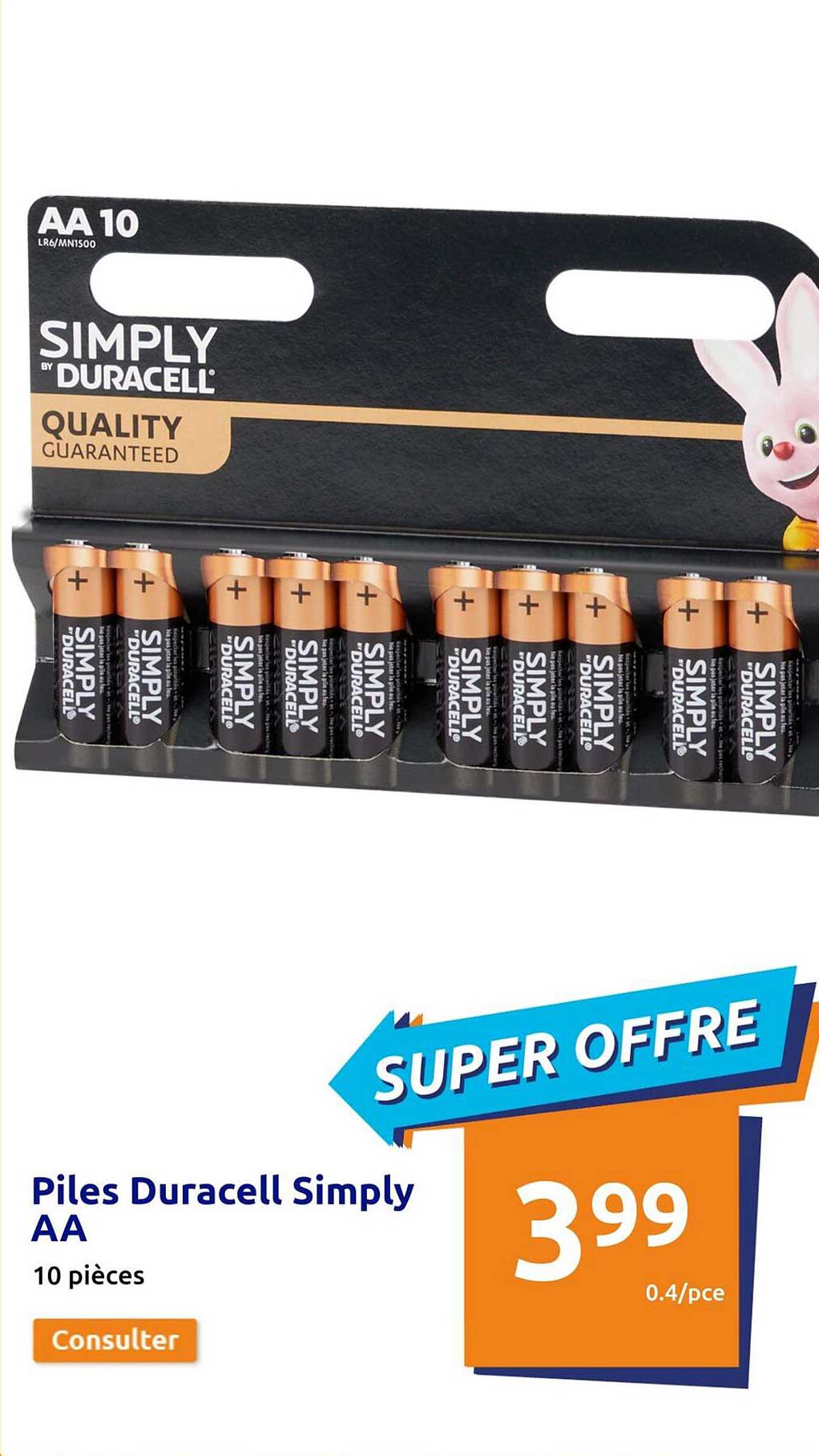 piles duracell simply aa