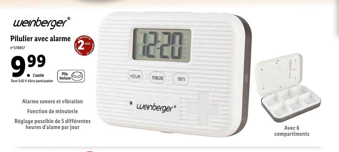 pilulier avec alarme weinberger