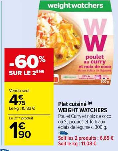 plat cuisiné weight watchers