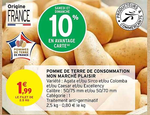 pomme de terre de consommation mon marché plaisir