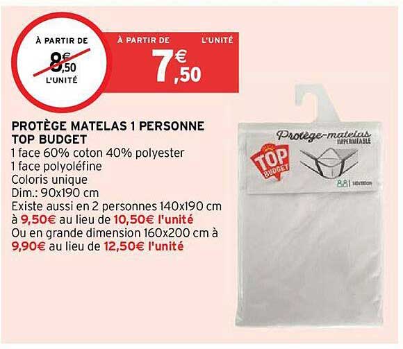 protège matelas 1 personne top budget