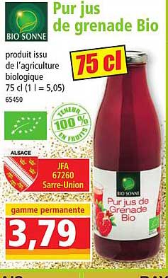 pur jus de grenade bio bio sonne