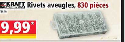 rivets aveugles, 830 pièces kraft werkzeuge